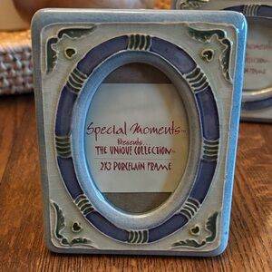 Special Moments Porcelain Frame with Blue and Green Accents